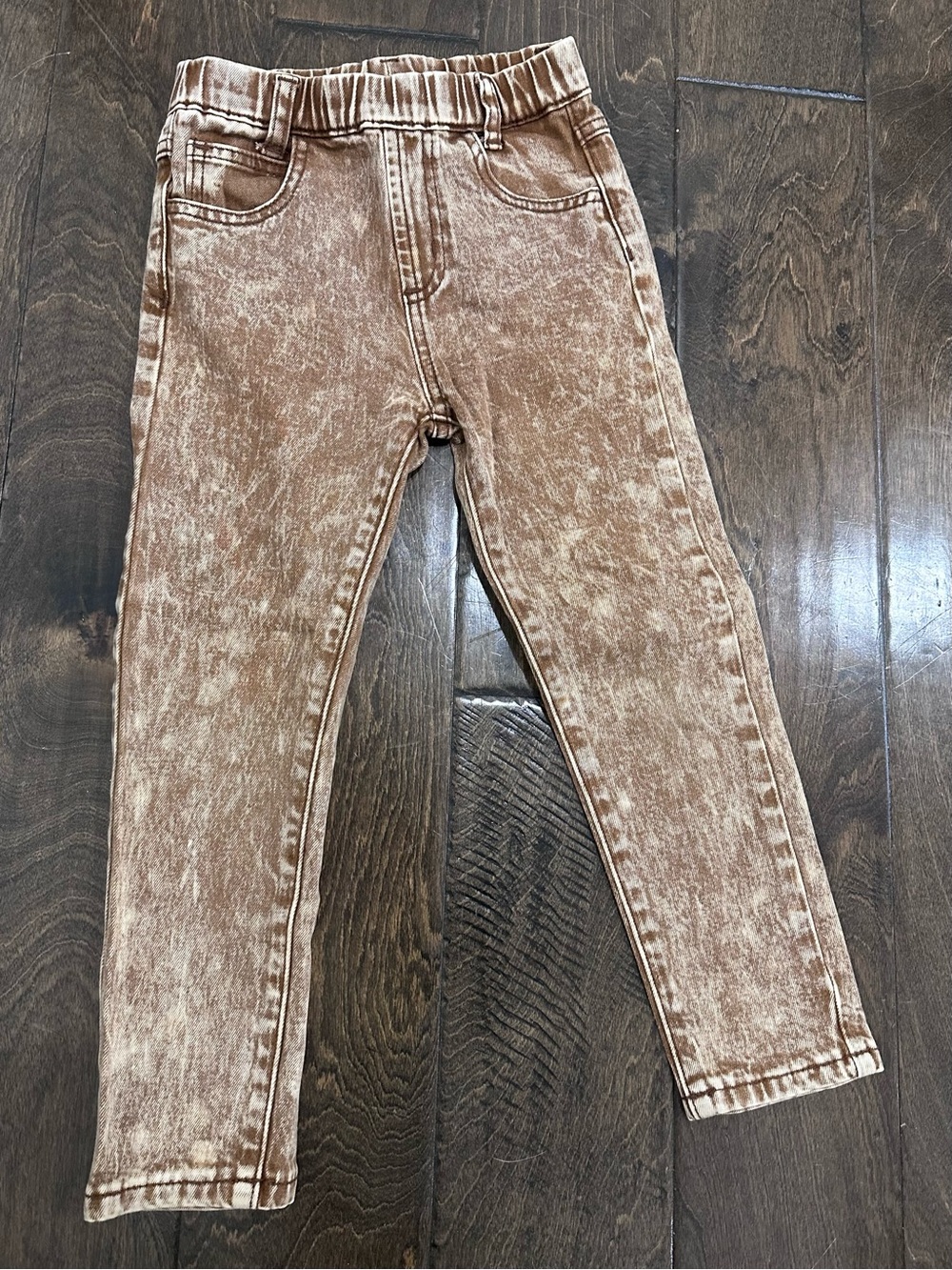 George Hats Brown Acid-Wash Kids Jeans
